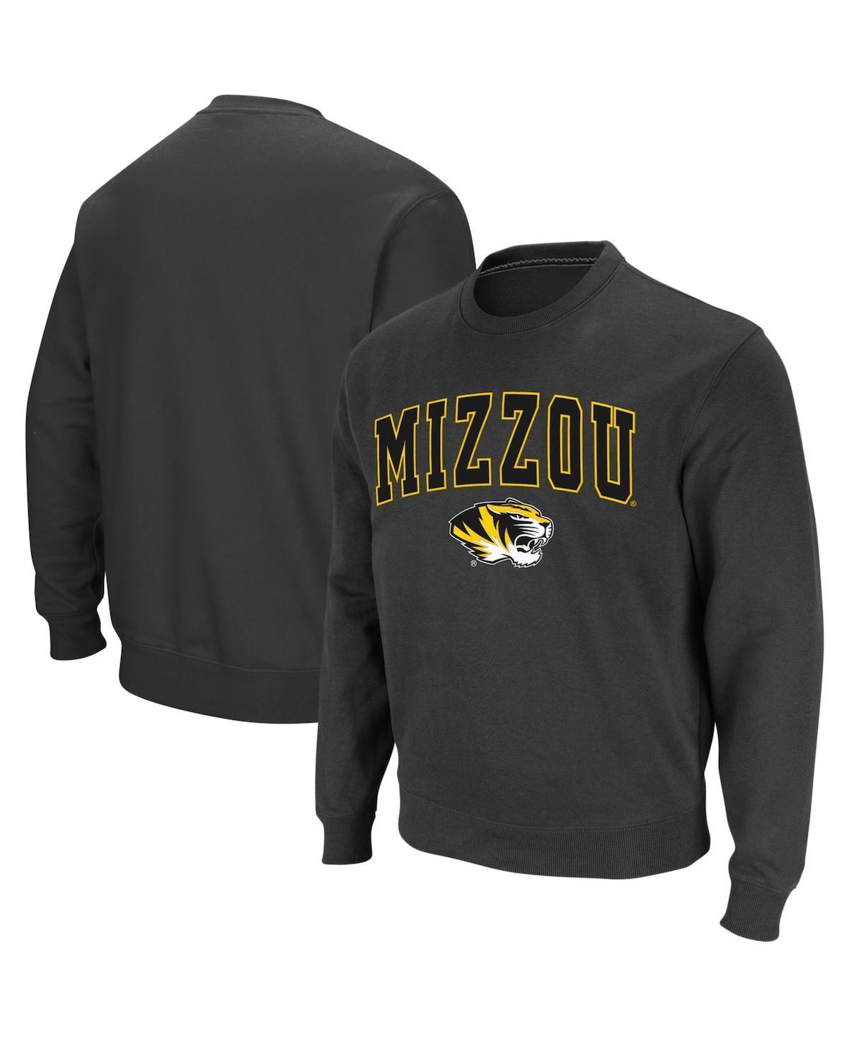 Mens Colosseum Charcoal Missouri Tigers Arch & Logo Crew Neck Sweatshirt Product Image