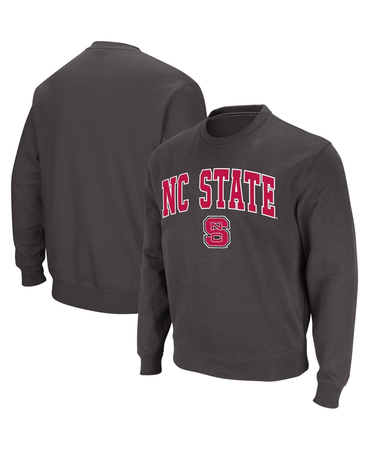 Men's Colosseum Charcoal NC State Wolfpack Arch & Logo Crew Neck Sweatshirt, Size: 2XL, Nst Charco Product Image