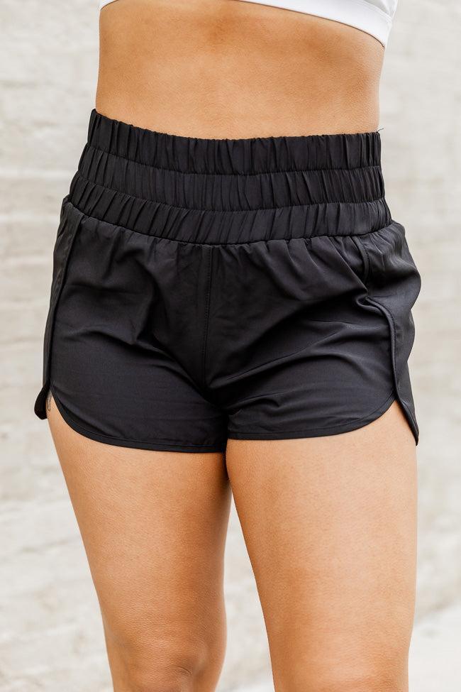 Errands To Run Solid Black High Waisted Athletic Shorts FINAL SALE Product Image