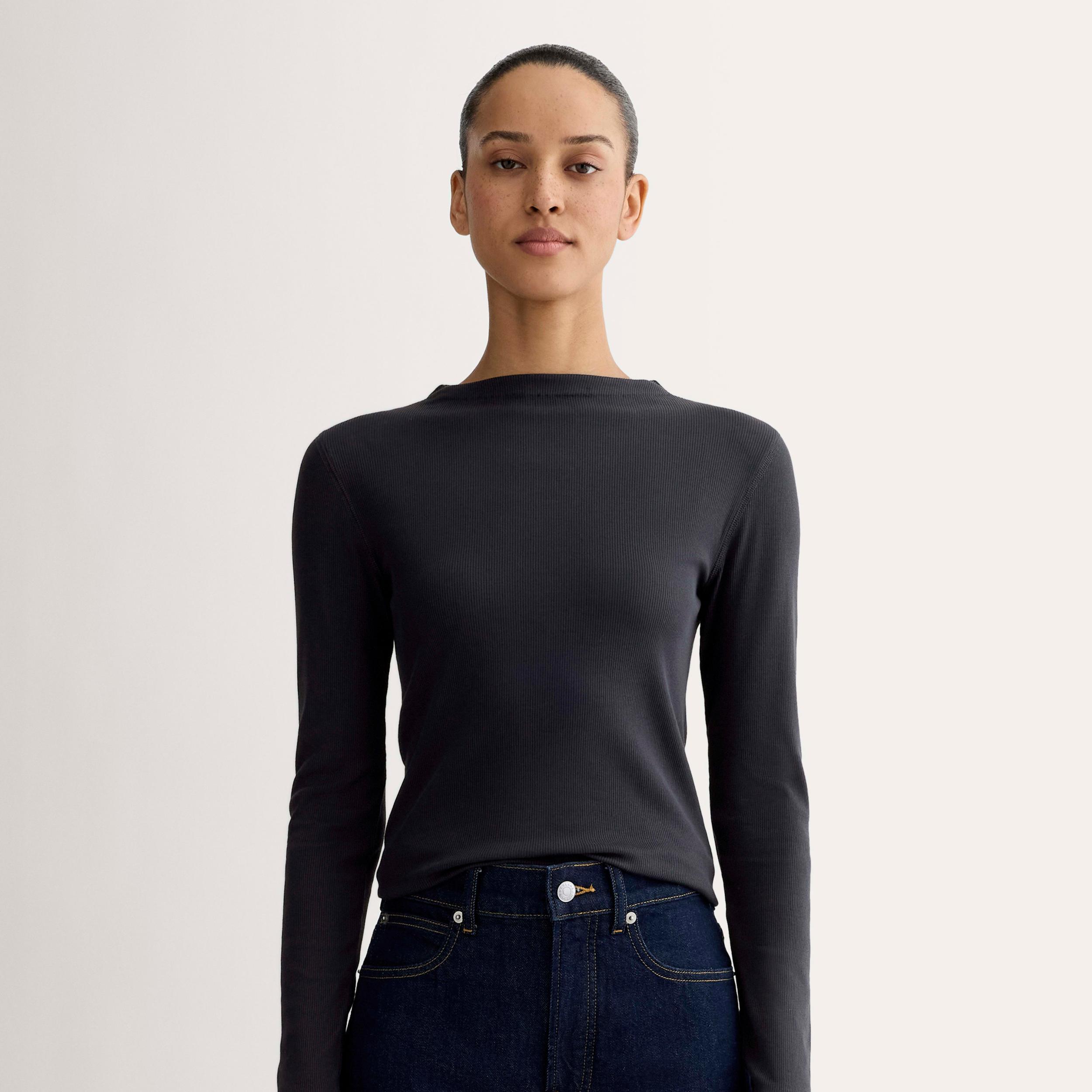 Womens Luxe Rib Funnel-Neck T-Shirt by Everlane Product Image