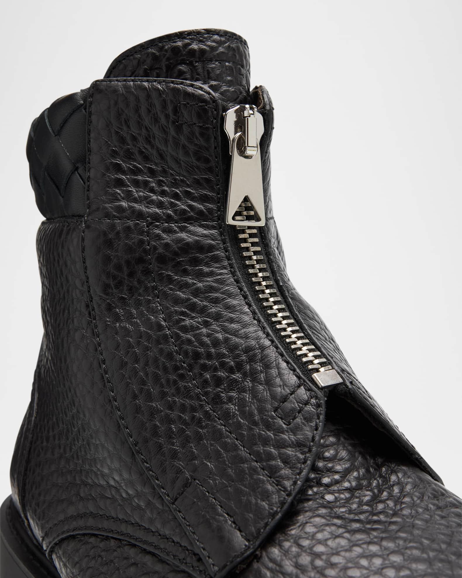 Men's Haddock Grained Leather Zipped Ankle Boots Product Image