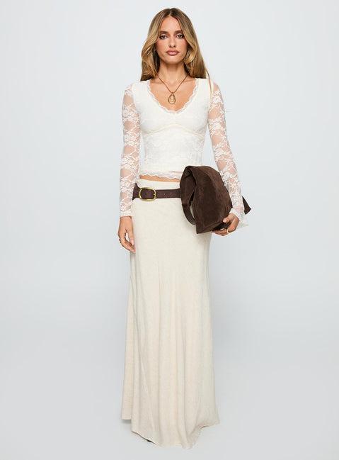 Pitter Long Sleeve Top Cream Product Image
