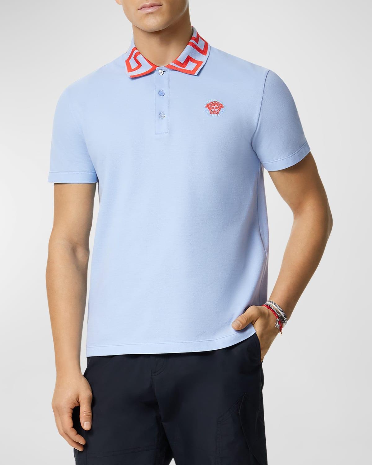 Men's Polo Shirt with Greca Collar Product Image