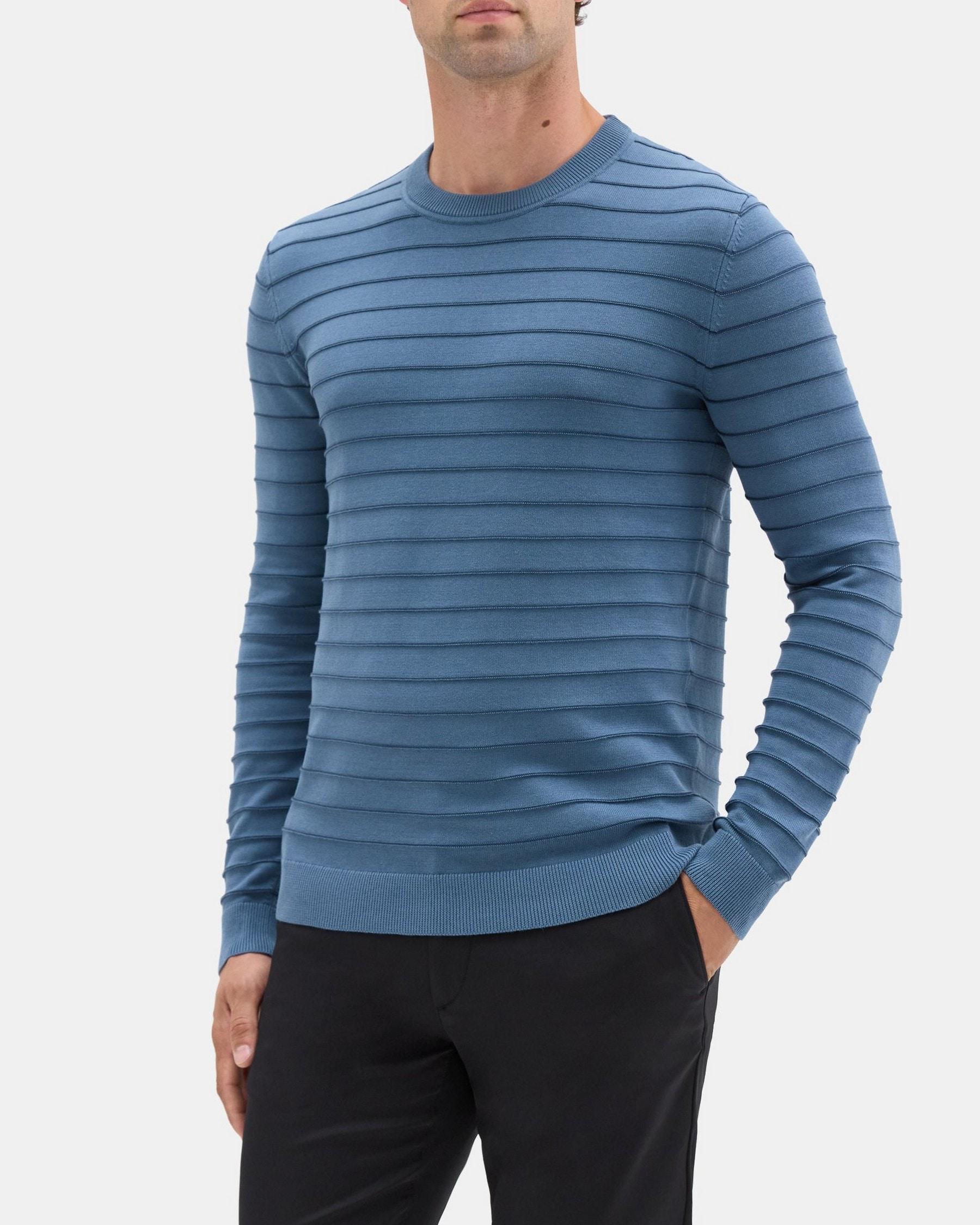 Crewneck Sweater in Striped Organic Cotton Product Image