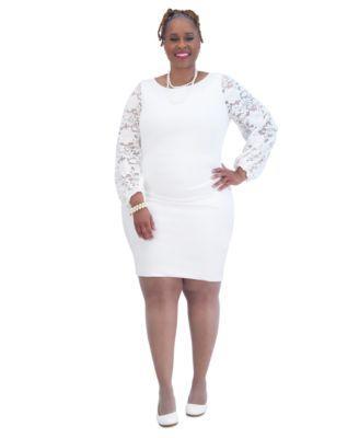 Kasper Womens Lace-Sleeve Crepe Sheath Dress Product Image
