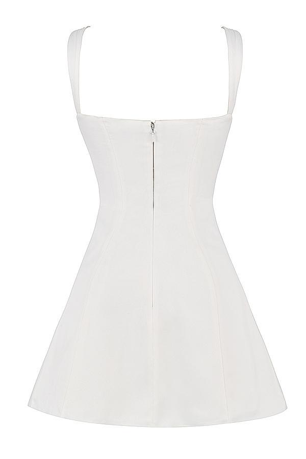 Adriana  ivory satin and lace mini dress Product Image