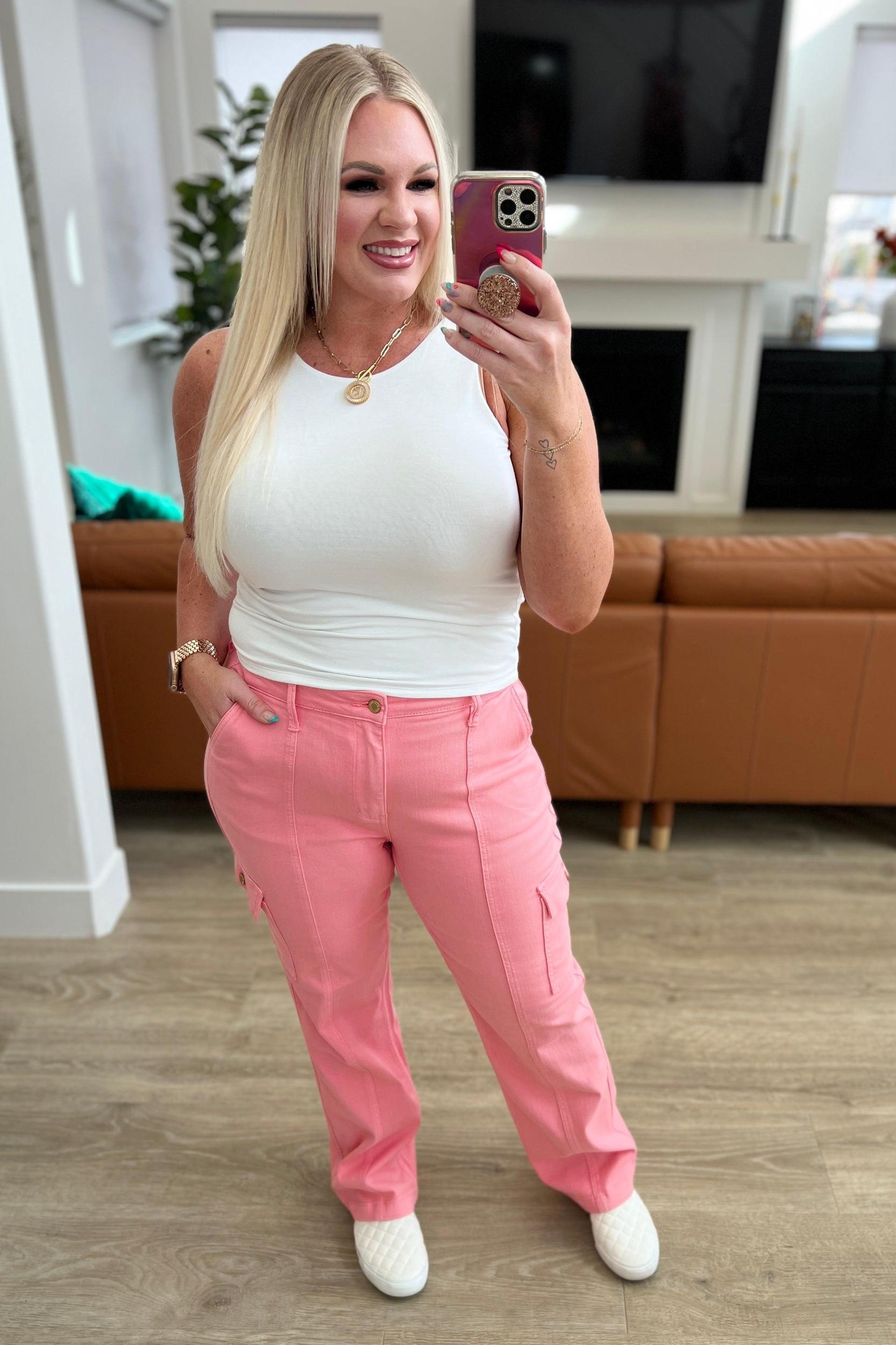 Tanya Control Top Faux Leather Pants in Hot Pink (Online Exclusive) Female Product Image
