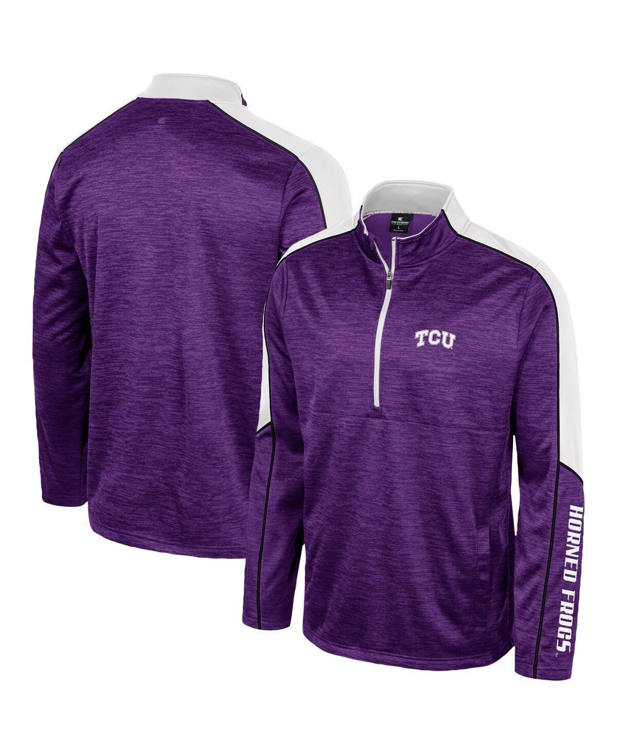 Men's Colosseum Purple TCU Horned Frogs Marled Half-Zip Jacket, Size: Medium Product Image