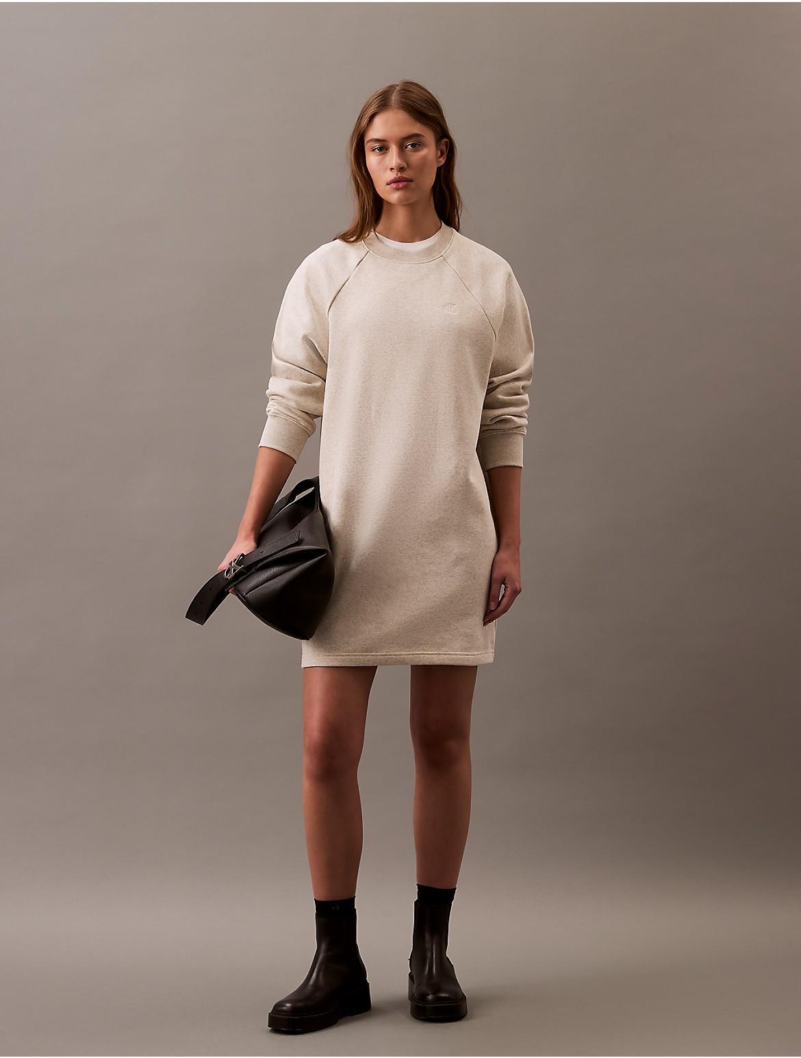 Calvin Klein Womens Archive Logo Fleece Dress - Black - XS Product Image
