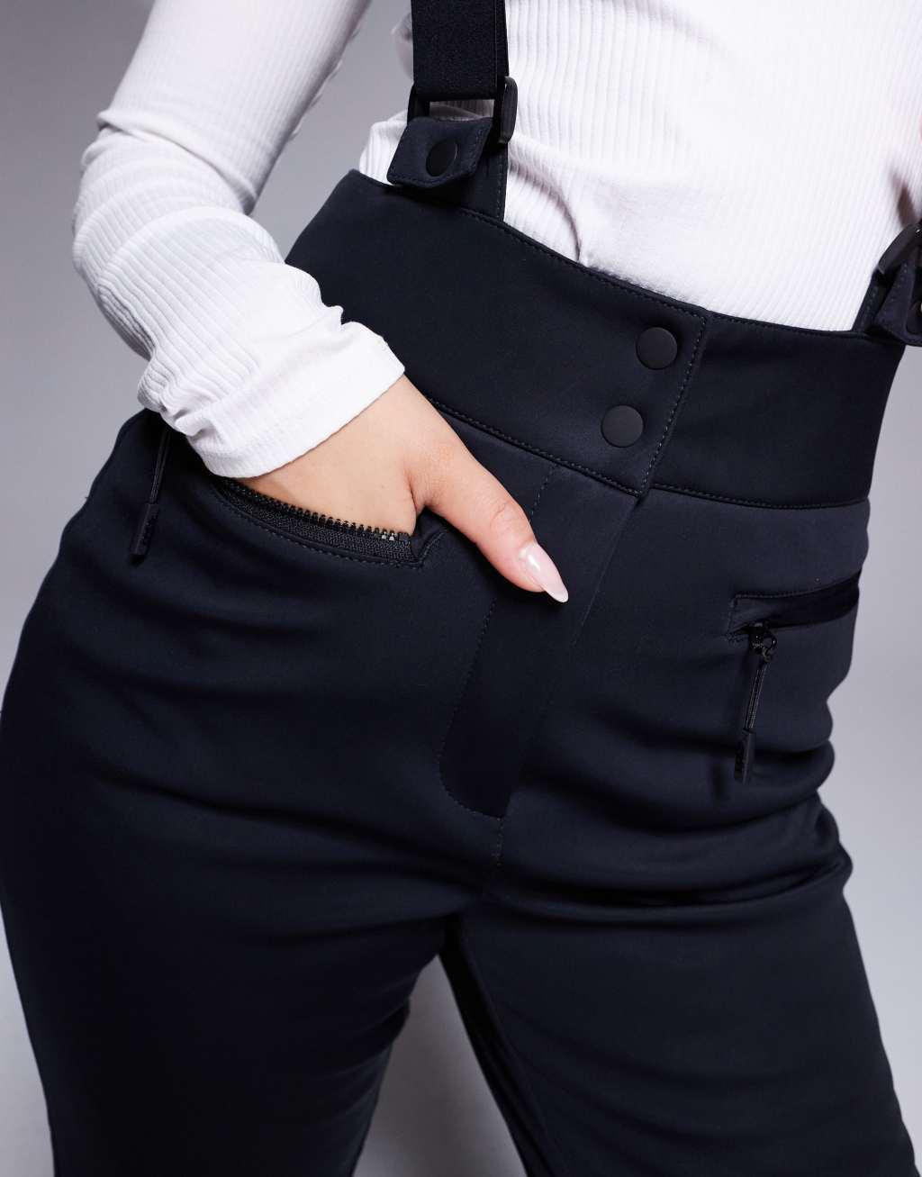 4505 Hourglass Ski soft shell water repellent kick flare ski pants in black gloss  Product Image