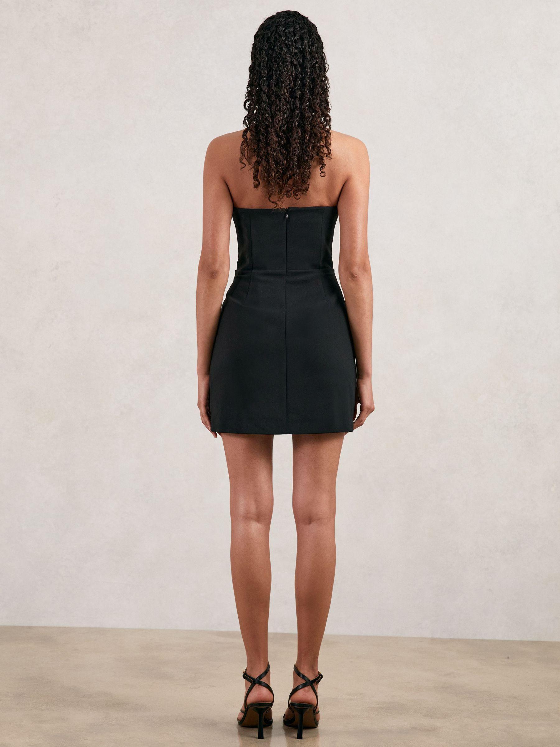 Halston Strapless Fitted Mini Dress in Black Product Image