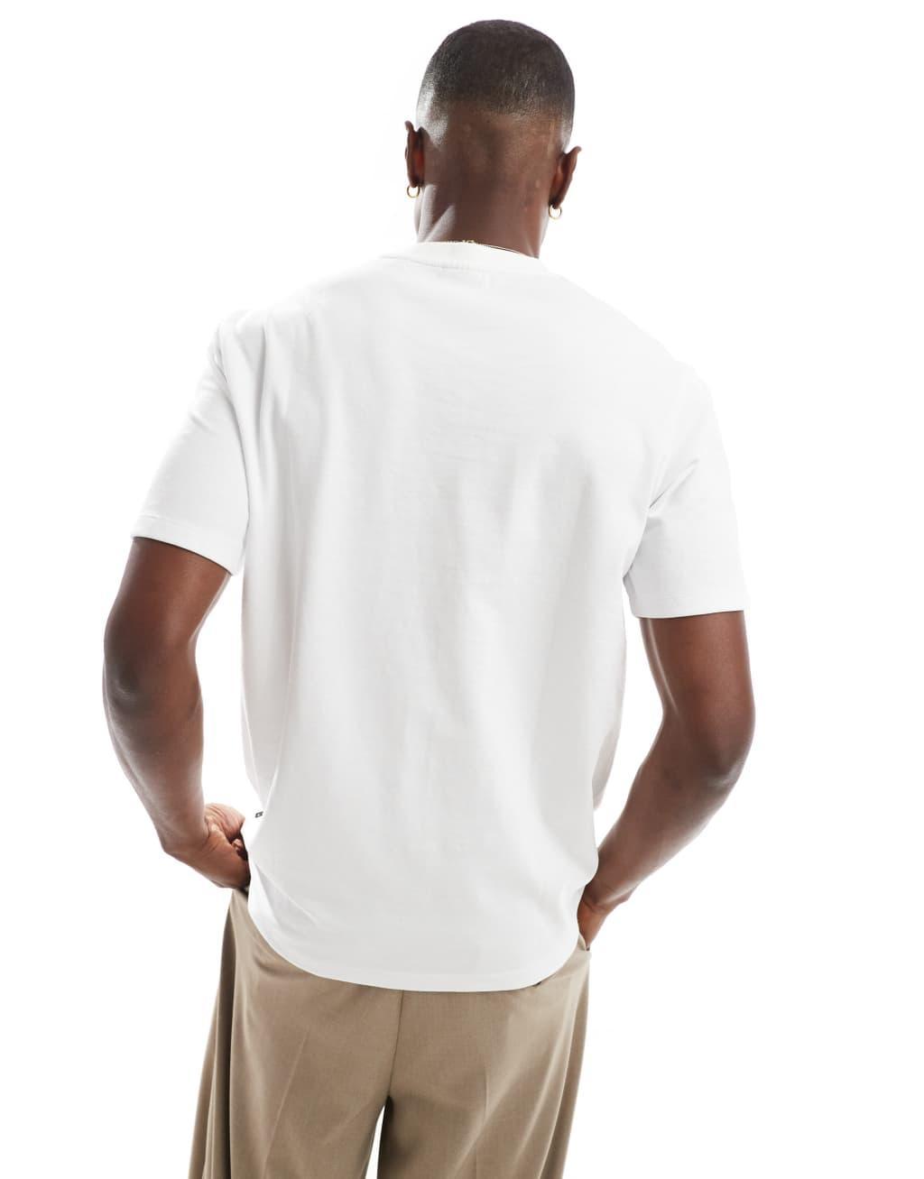 Jack & Jones oversized t-shirt with chest stripe logo in white Product Image