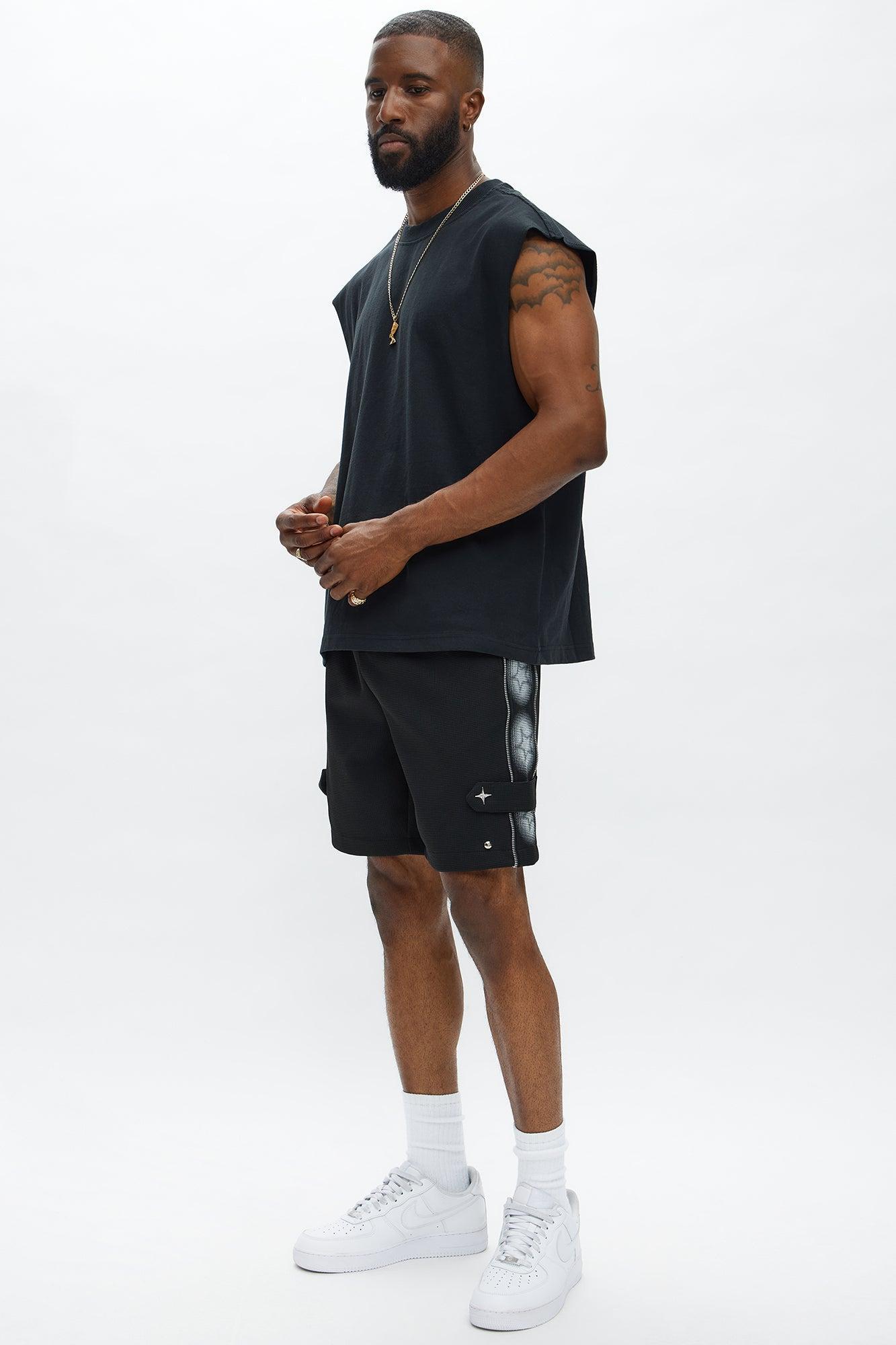 Relaxed Bright Stars Shorts - Black Male Product Image