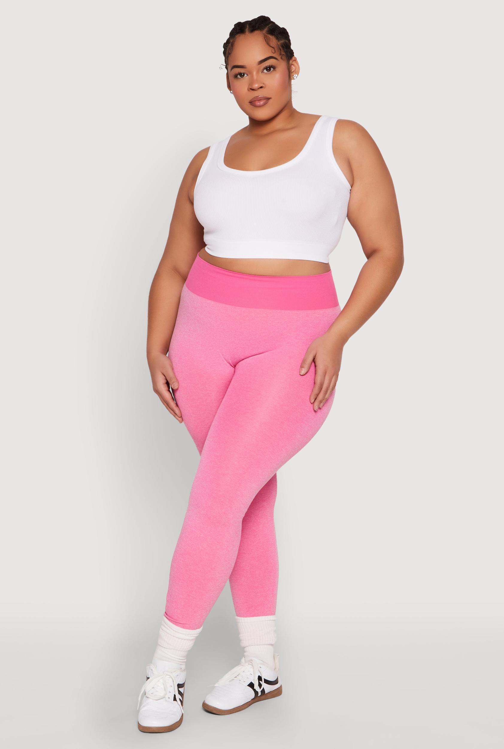 Womens Plus Size High Waisted Contrast Trim Leggings Product Image
