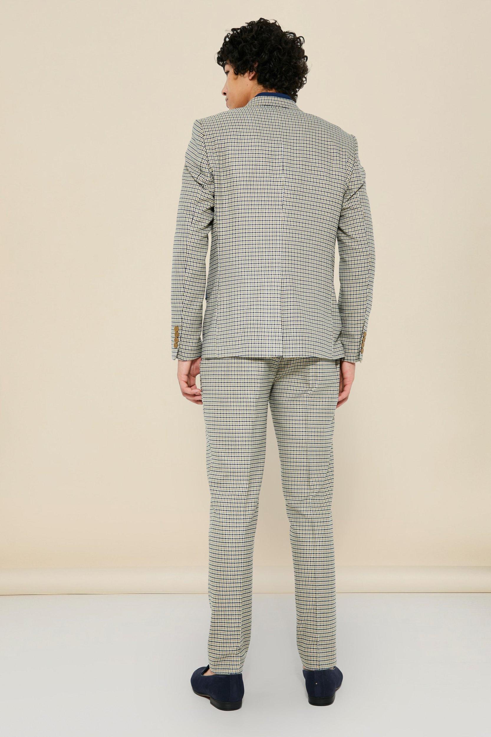 Single Breasted Slim Dogtooth Suit Jacket | boohooMAN USA Product Image