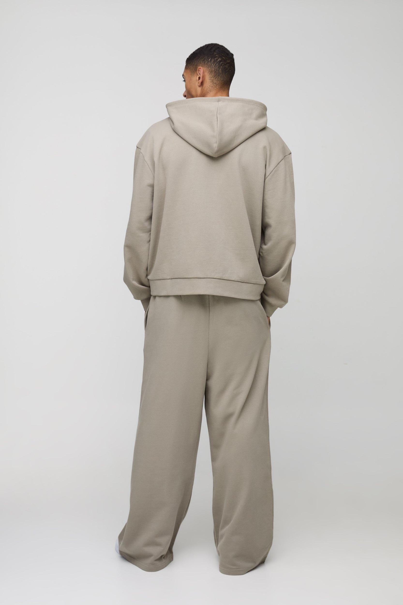 Oversized Boxy Zip Through Heavyweight Hooded Tracksuit | boohooMAN USA Product Image