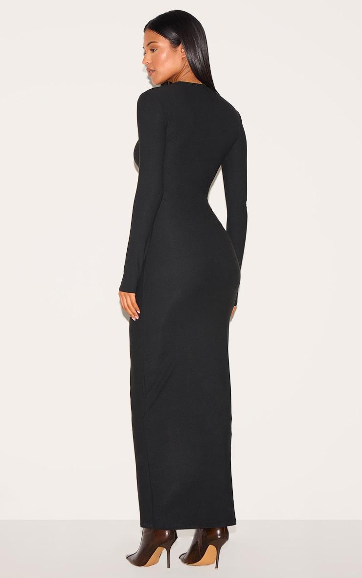  Tall Black Soft Touch Long Sleeve Maxi Dress Product Image