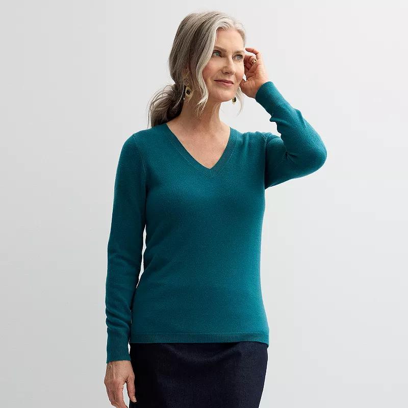 Womens Croft & Barrow The Extra Soft V-Neck Sweater Demure Purple Product Image