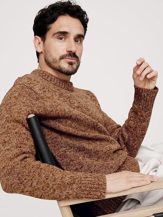 Relaxed Wool-Cotton Crew-Neck Sweater Product Image