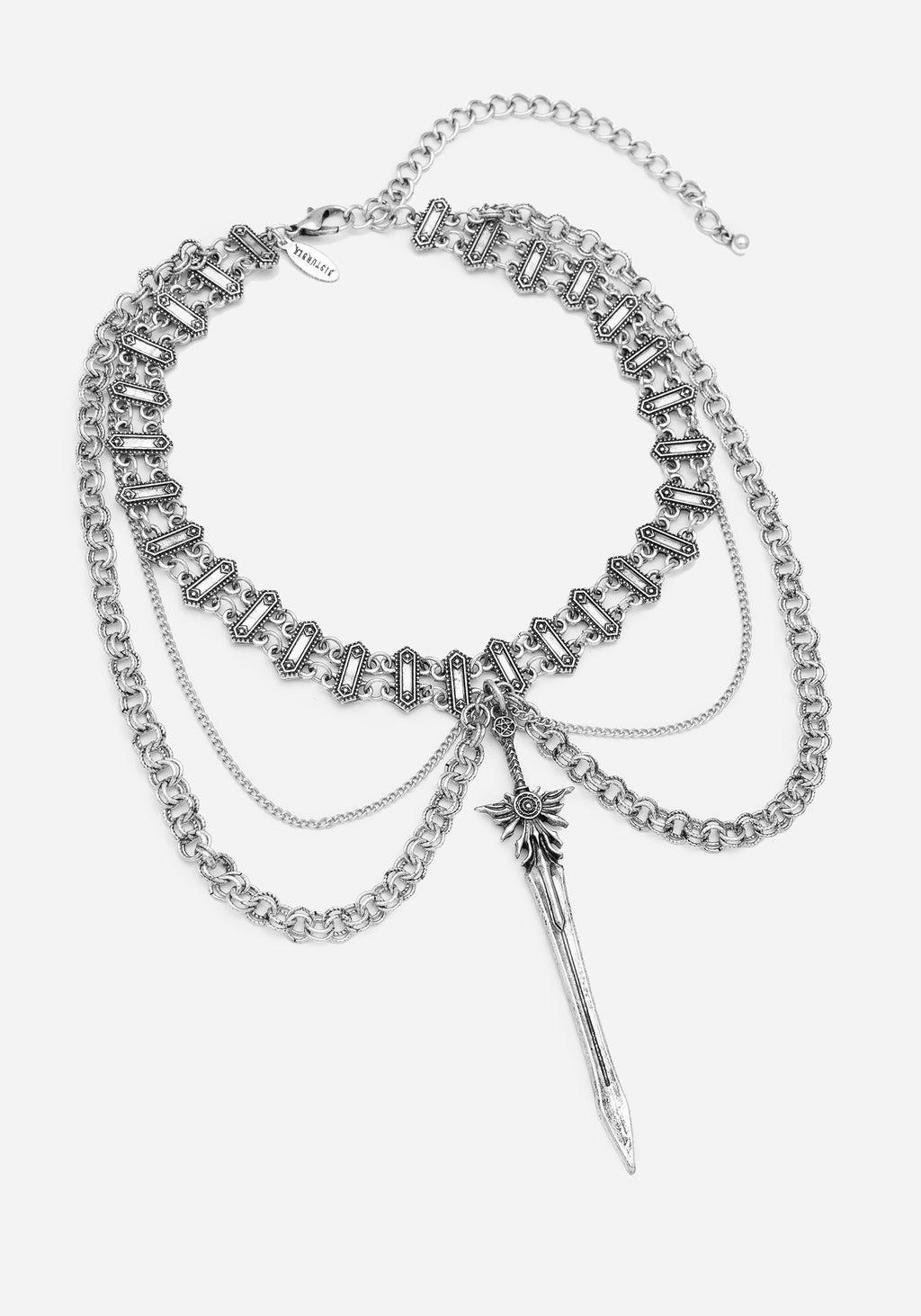Tempo Layered Chain Choker Necklace Product Image