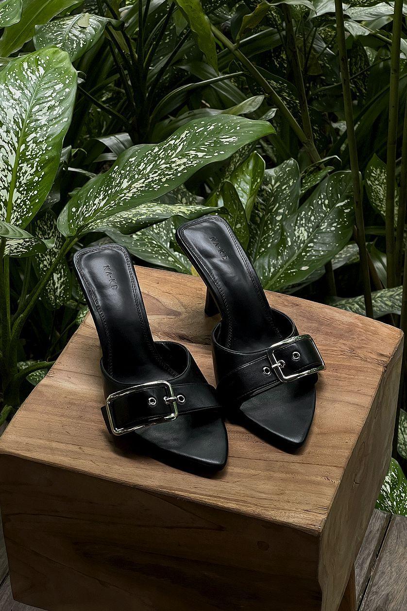 Pointy Toe Buckle Detail Heels Product Image