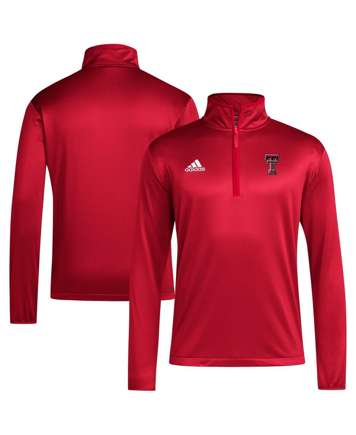 Men's adidas Red Texas Tech Red Raiders 2024 Coaches Sidelines AEROREADY Quarter-Zip Jacket, Size: Small Product Image