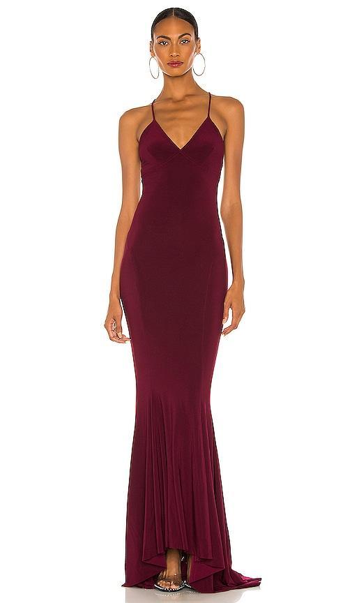 x REVOLVE Low Back Slip Mermaid Fishtail Gown Norma Kamali Product Image