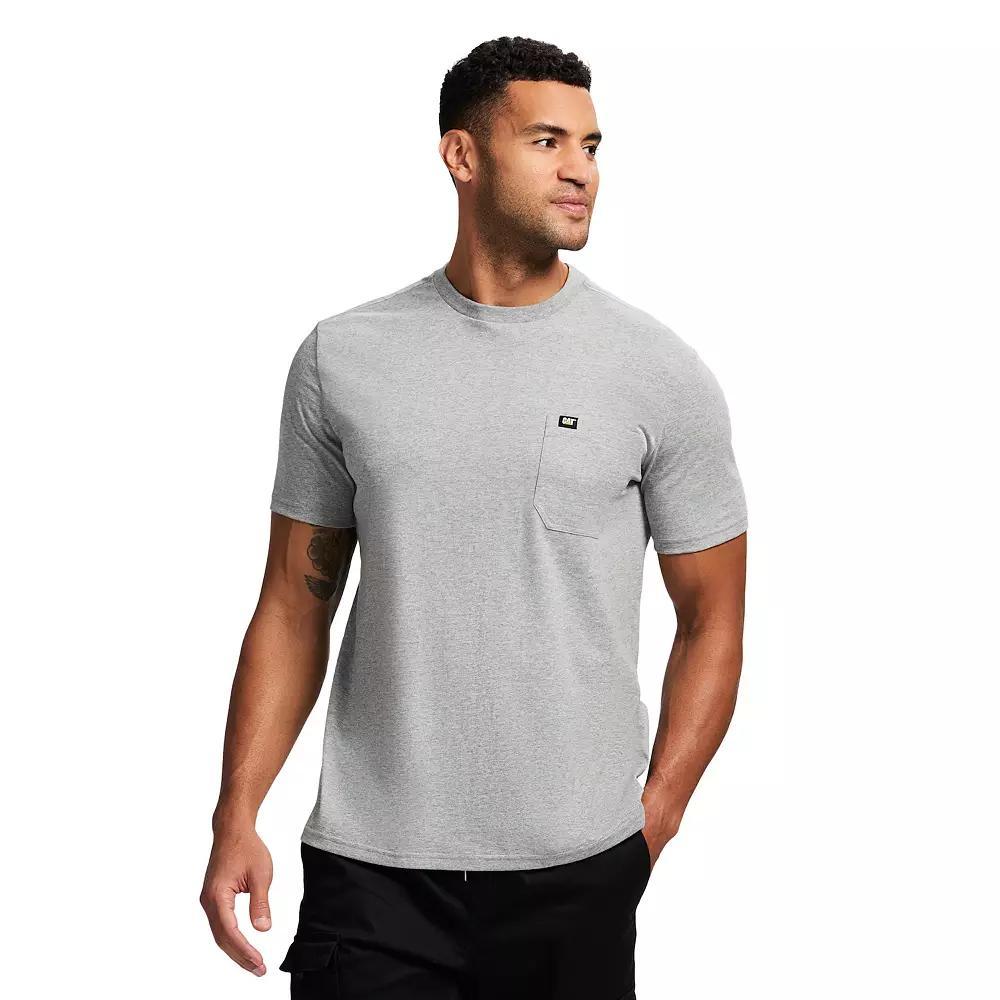 Men's Caterpillar Short Sleeve CAT Logo Pocket Tee, Size: Large, Grey Grey Product Image