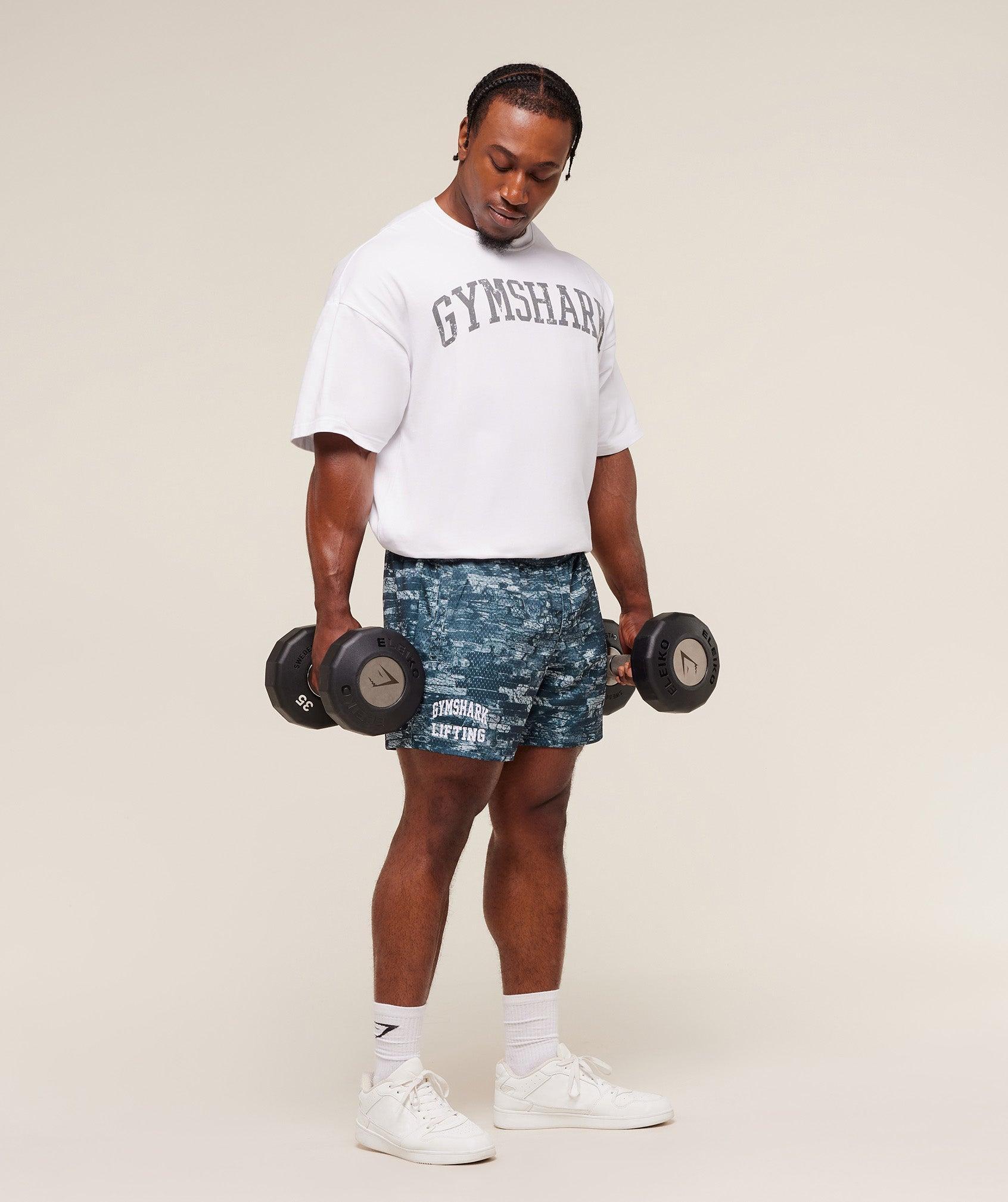 Gymshark Lifting Mesh 5" Shorts - Smoke Blue Male Product Image