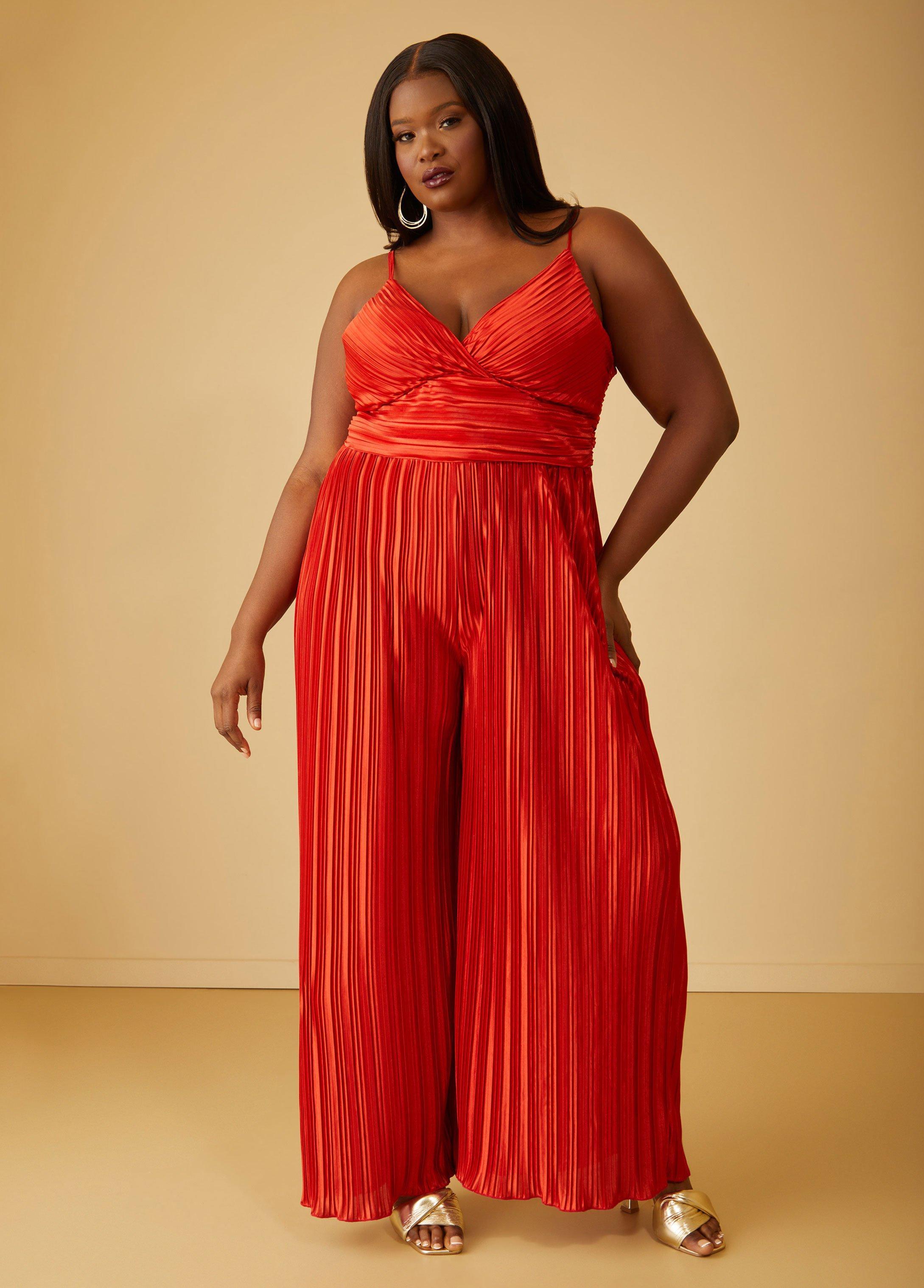 Plisse Satin Jumpsuit Product Image