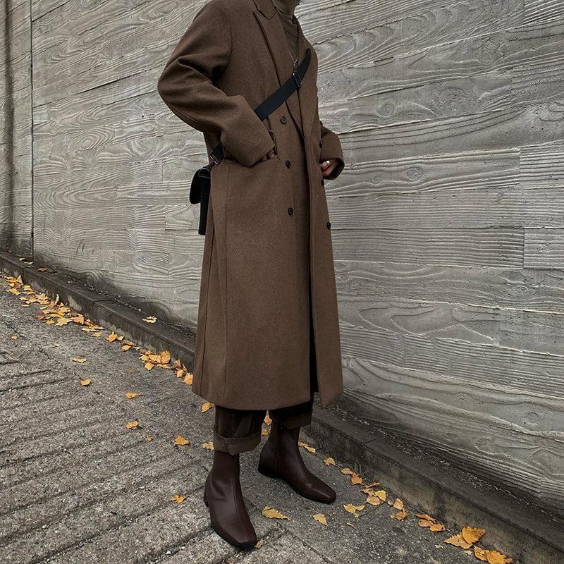 RT No. 6156 BROWN WOOLEN TRENCH COAT Product Image