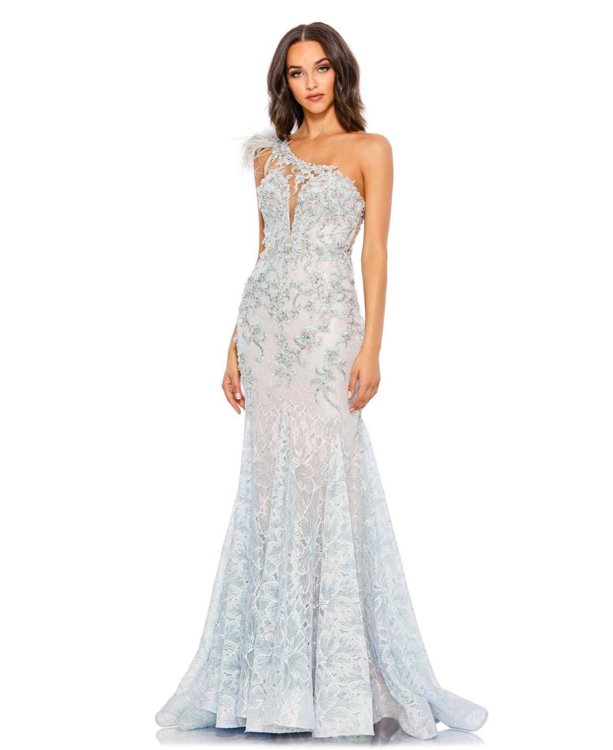 Womens Embellished Lace Mermaid Gown Product Image