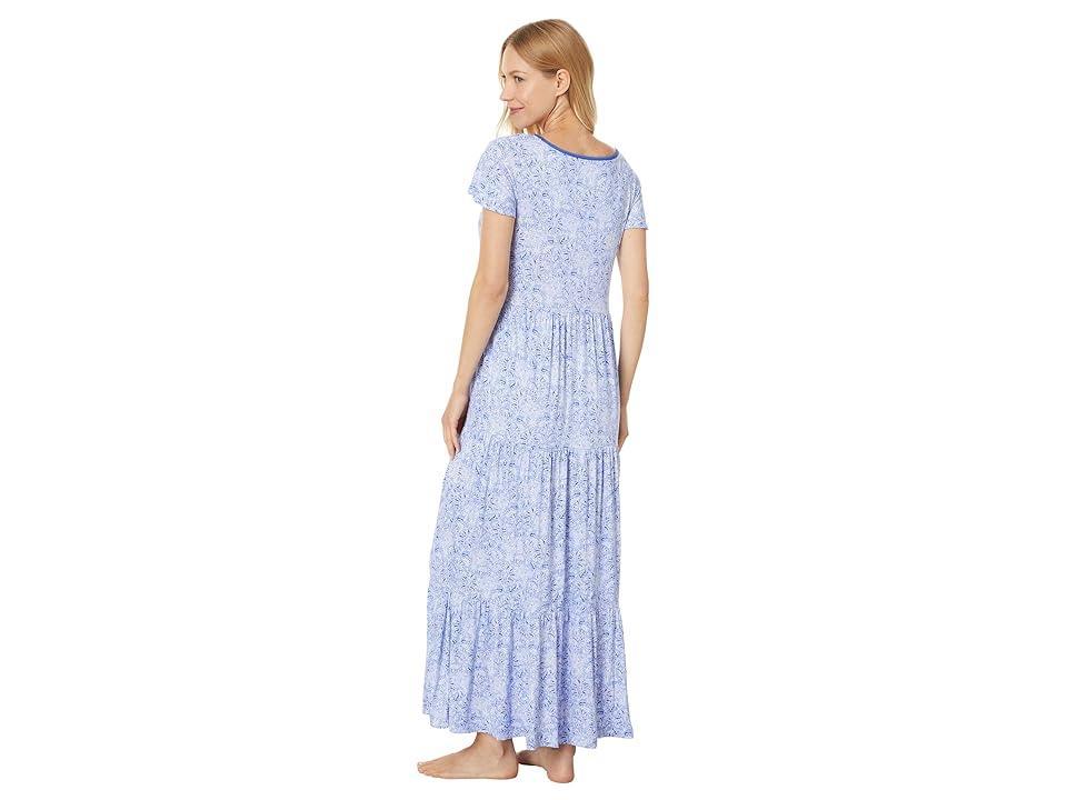 Tommy Bahama Maxi Shortsleeve Nightgown (Peri Paisley) Women's Pajama Product Image