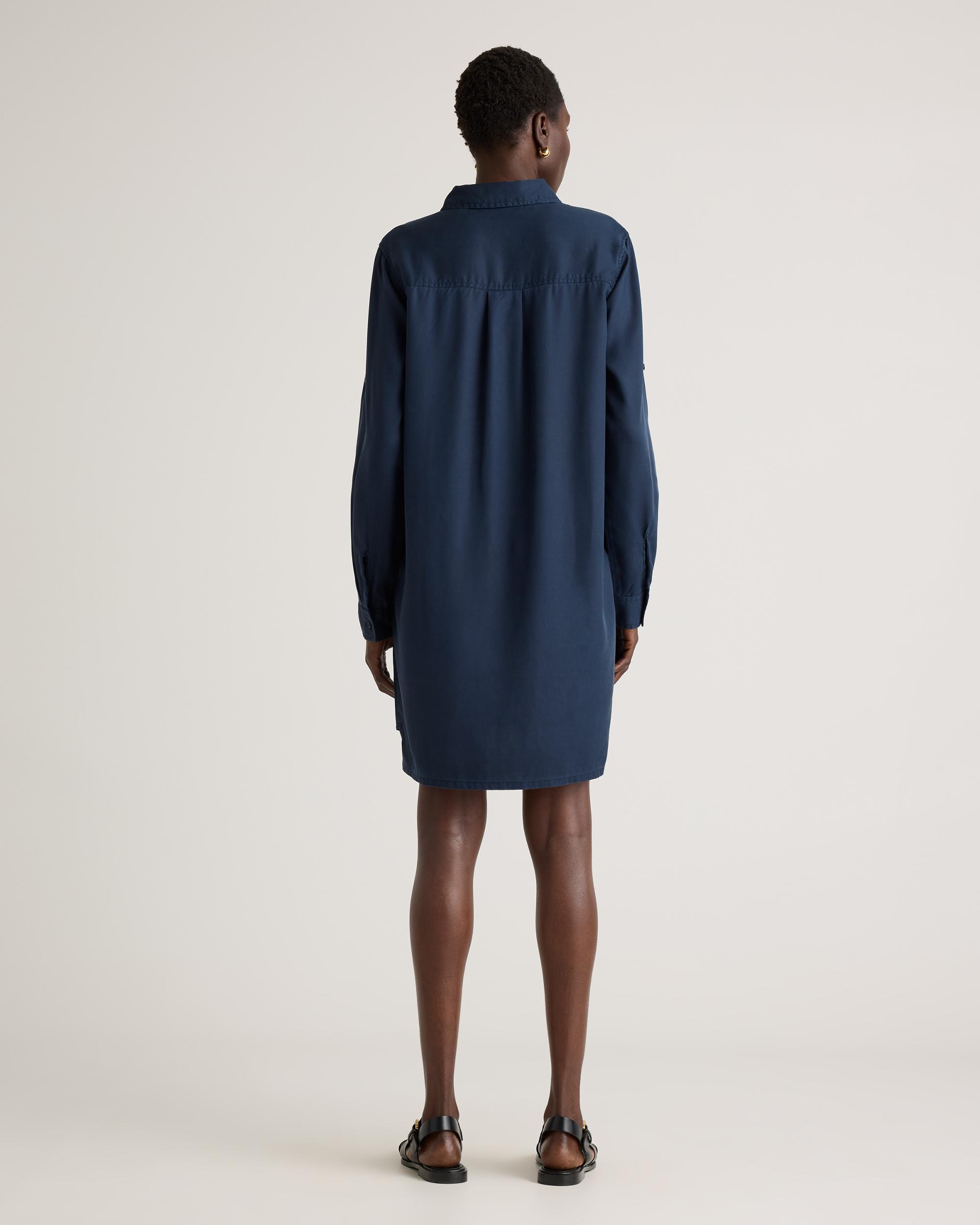Quince | Women's Vintage Wash Tencel Roll Sleeve Tunic Dress Product Image