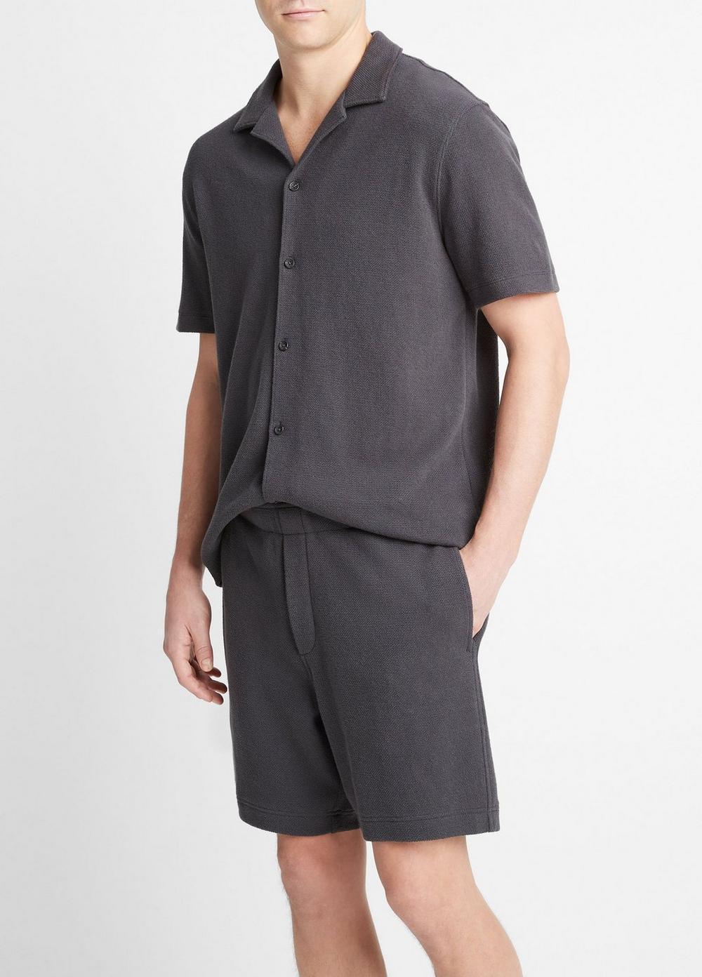 Mens Cotton Boucl Pull-On Short, Bone, Size XXL Vince Product Image