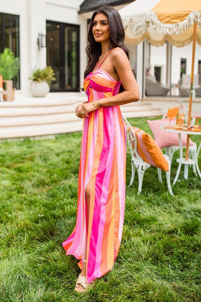 Soak In The Sun Striped Multi Maxi Dress Product Image