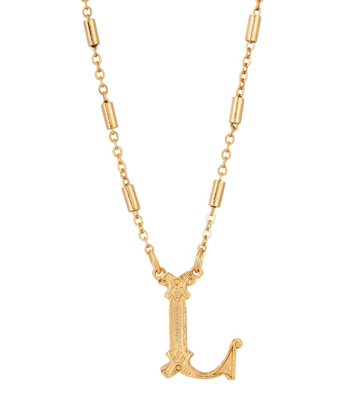 1928 Gold Tone Initial Necklace, Womens, Yellow K Product Image