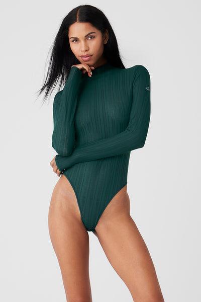 Euphoria Long Sleeve Bodysuit - Midnight Green Product Image