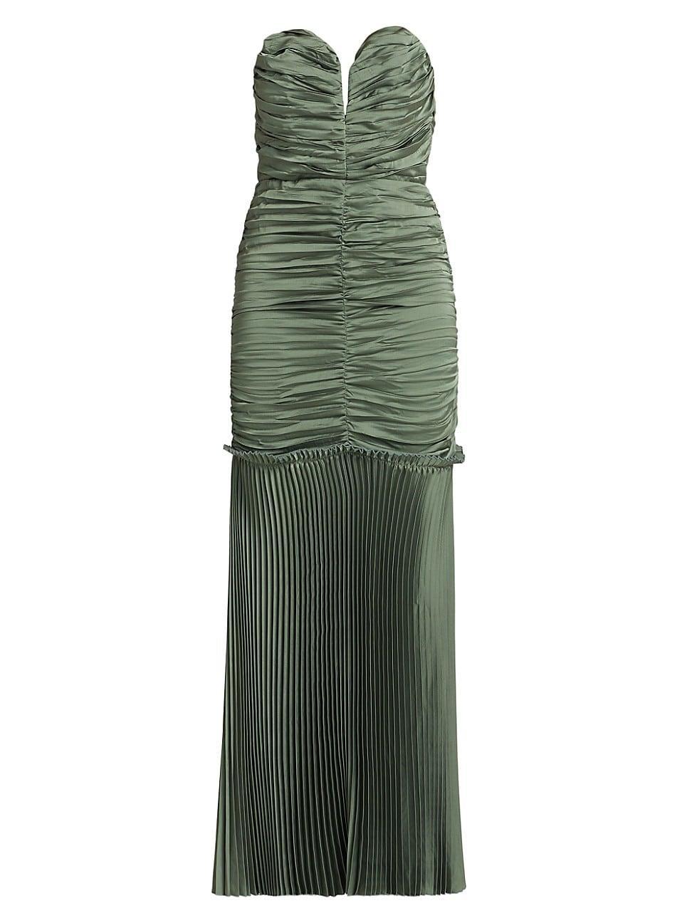 Womens Parlour Pleated Strapless Gown Product Image