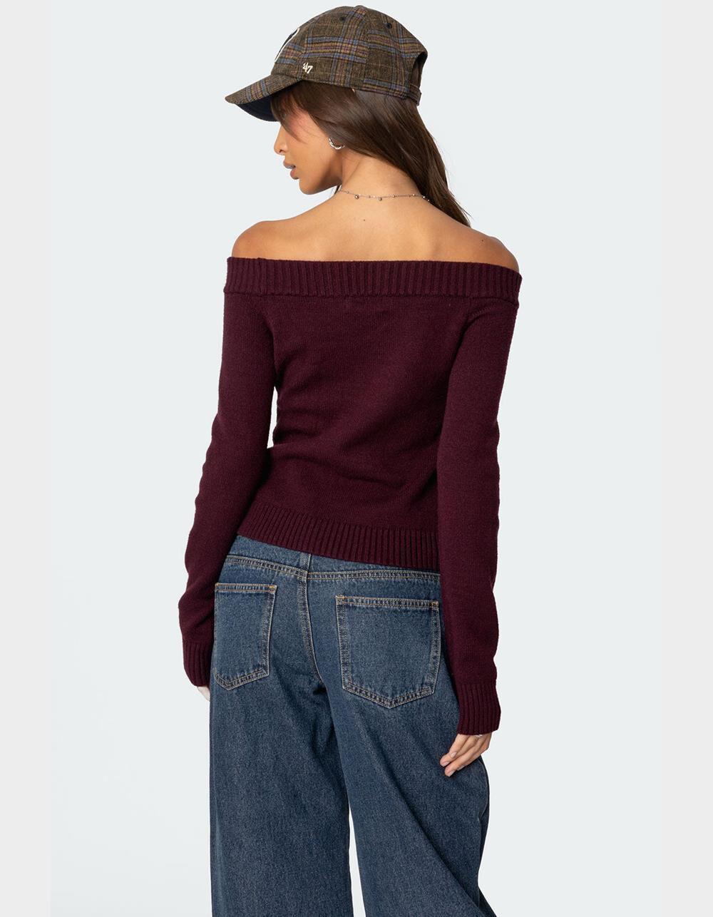 EDIKTED Elona Off Shoulder Knit Top Product Image