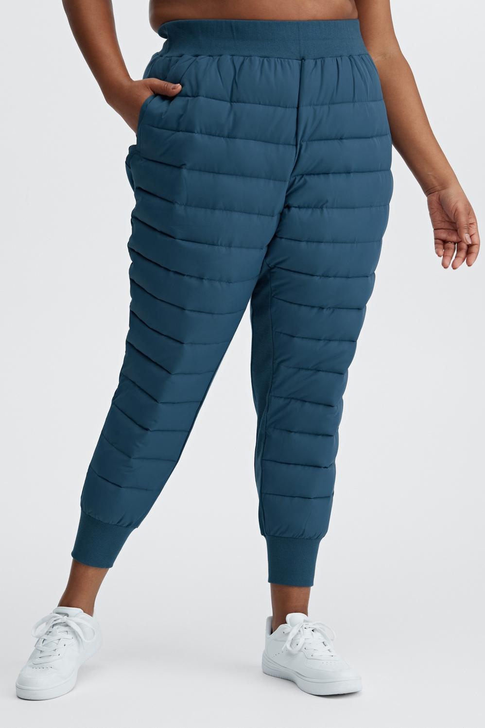 Fabletics Aspen Puffer Jogger Womens blue plus Size 2X Product Image