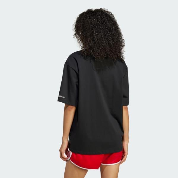 adidas Trefoil Series Flower Loose Tee Black S Womens Product Image
