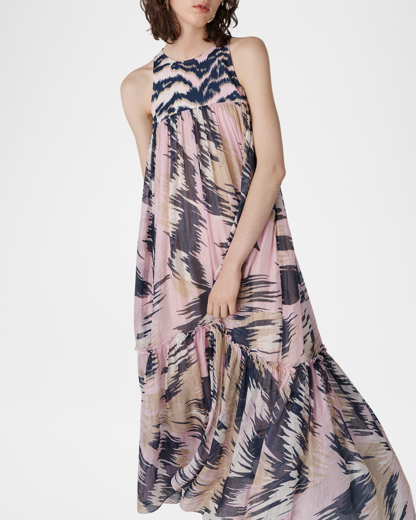 Melisse Abstract-Print Trapeze Maxi Dress Product Image