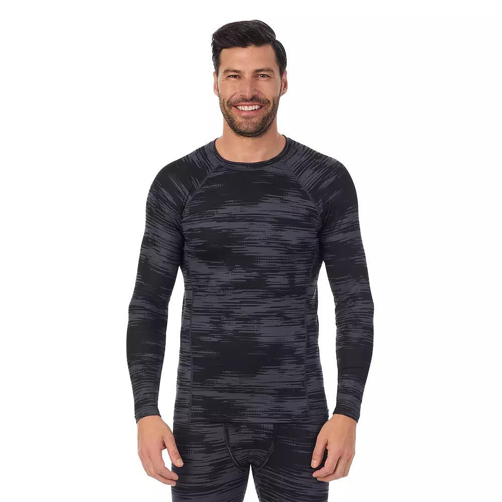 Men's Cuddl Duds® Midweight ClimateSport Performance Base Layer Crew Top, Size: Large, All Over Print Product Image