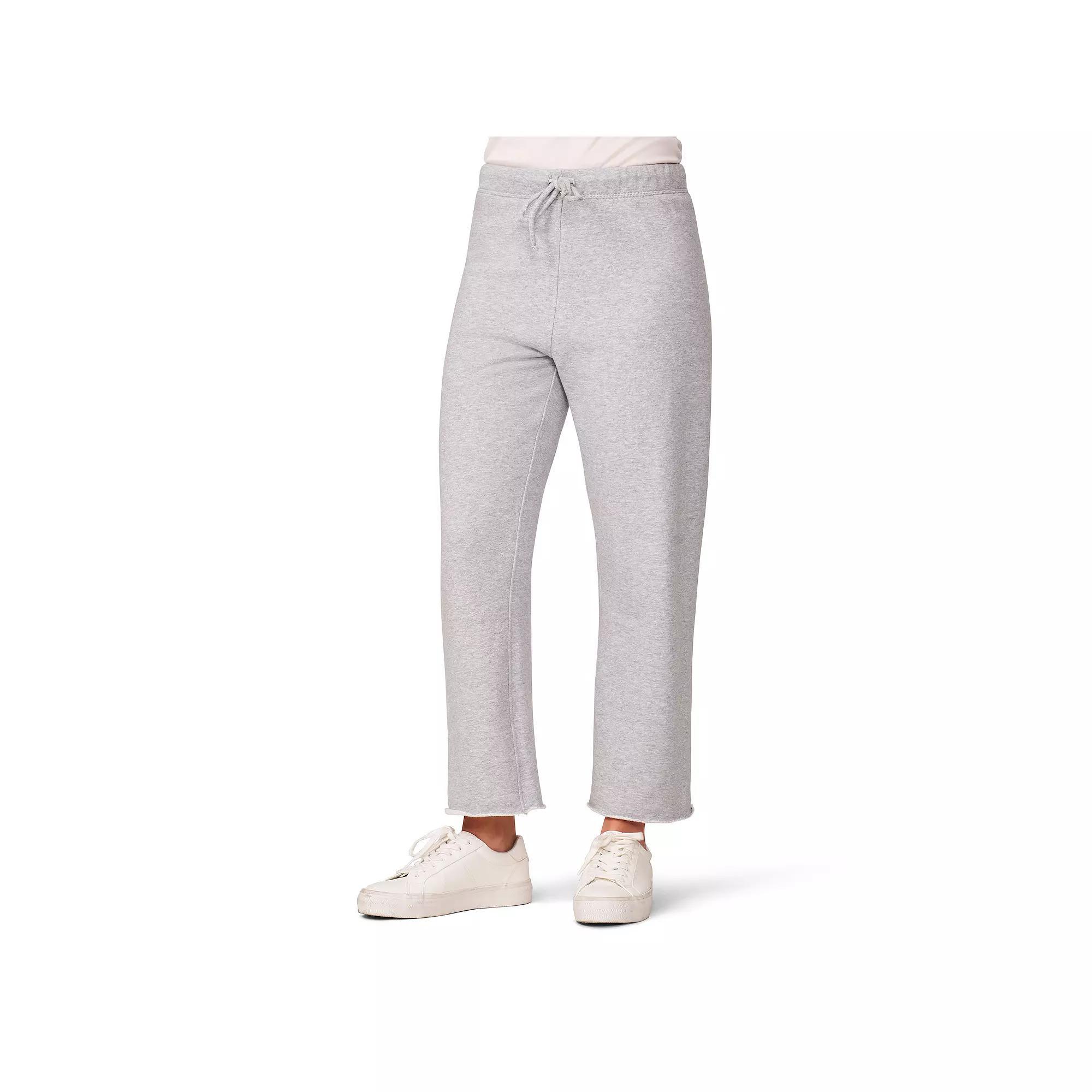 Women's Grey & Gray Wide Leg Luxe French Terry Pants, Size: XS, Gray Fog Grey Product Image