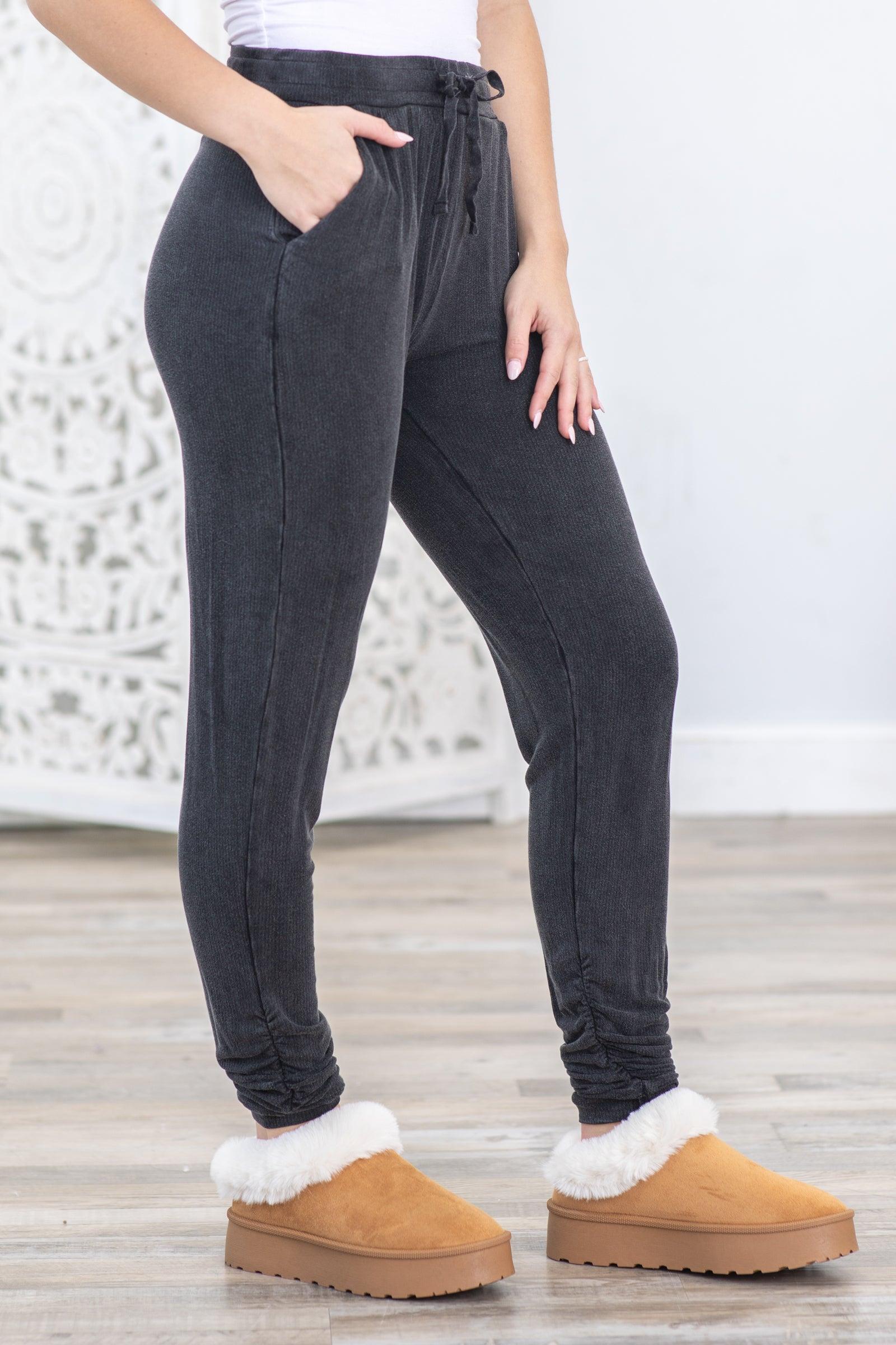 Mineral Wash Joggers With Shirred Ankles Product Image