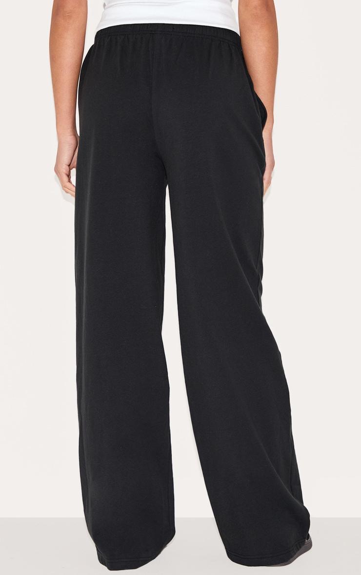 Black Heavy Cotton Slouchy Wide Leg Pants Product Image