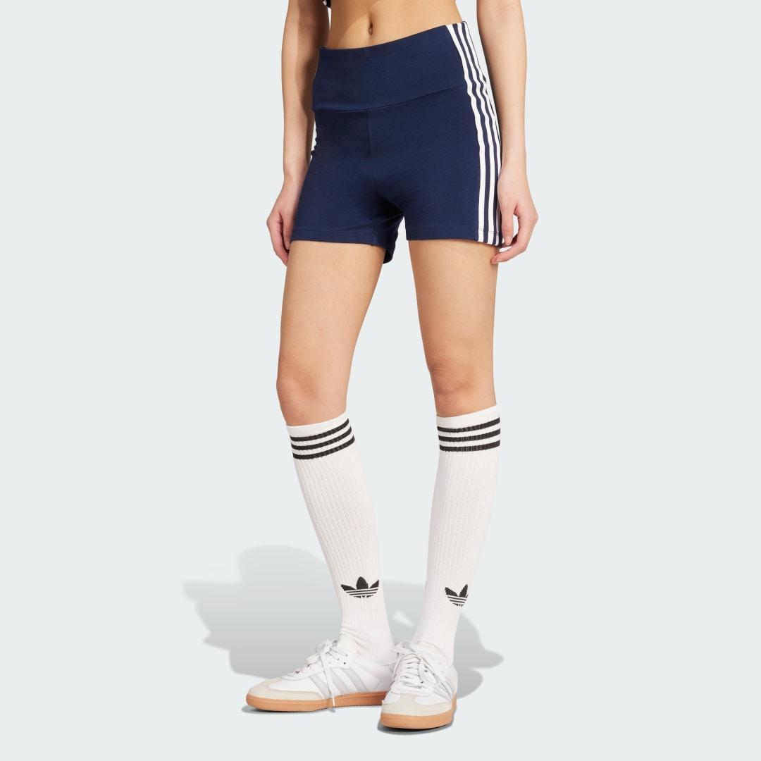 adidas Adicolor 3-Stripes Booty Shorts Co Night Indigo M Womens Product Image