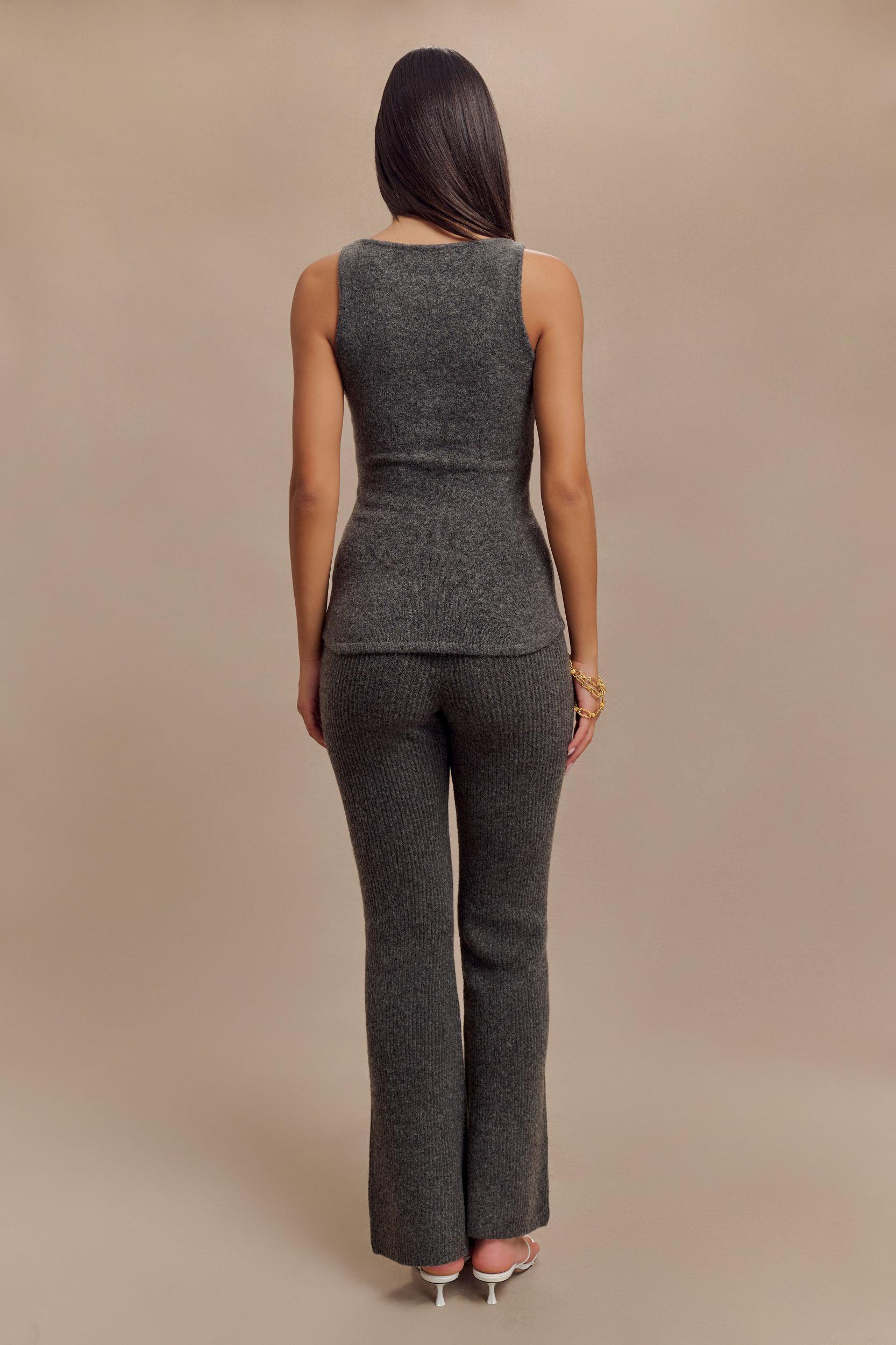 Shyann Sleeveless Longline Knit Top - Charcoal Marle Product Image