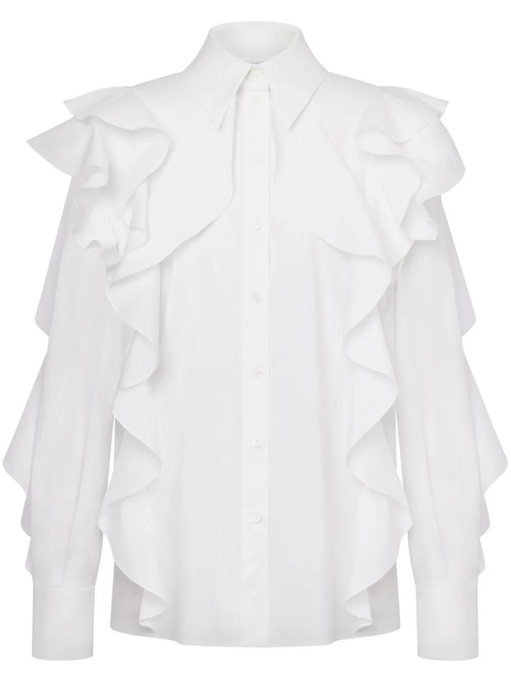 ALBERTA FERRETTI Ruffled Shirt In White Product Image